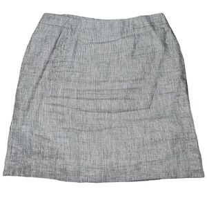 Talbots Black and White Houndstooth Irish Linen Skirt